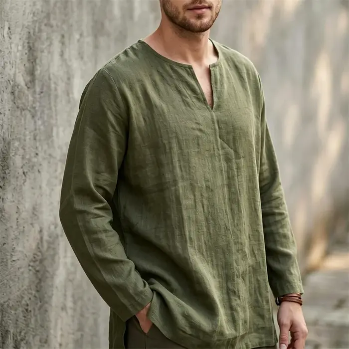 T-shirt en coton et lin pour homme