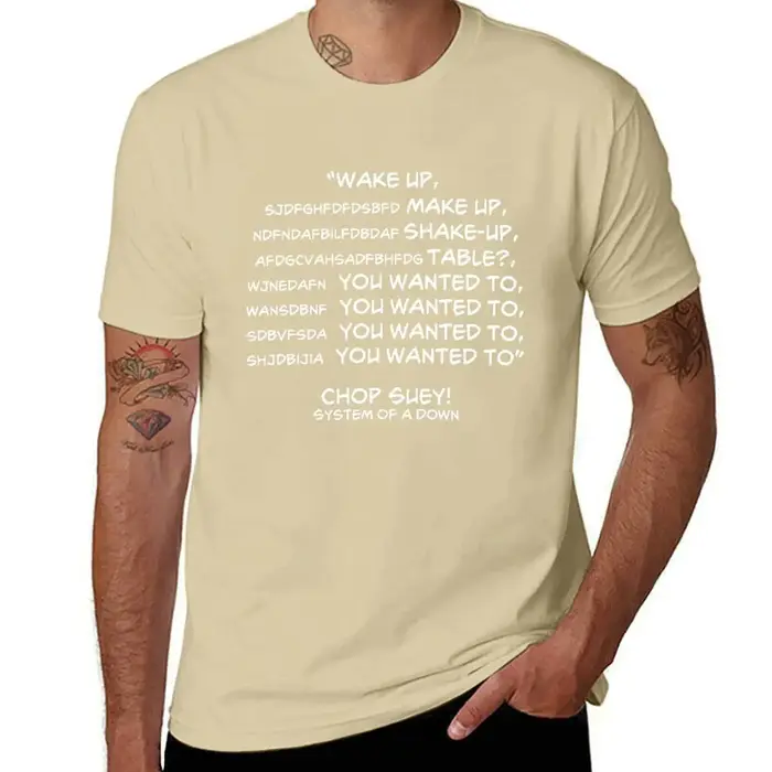 Système d'un Down Chop Suey T-Shirt noir haut d'été T-shirts pour hommes décontracté ample manches courtes col rond mode Streetwear