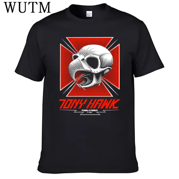 T-shirt pour hommes, 100% coton, Tony Hawk