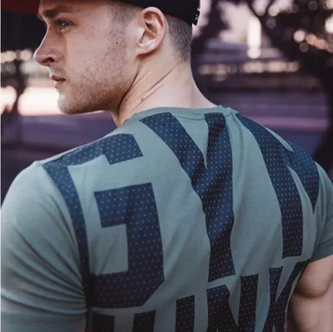 Mode homme t-shirt hommes hauts été Fitness musculation vêtements Muscle