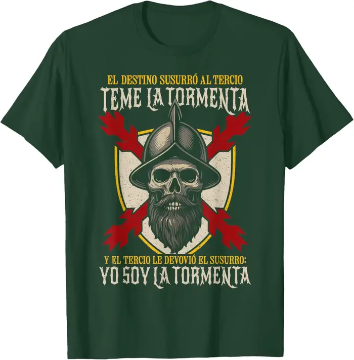 T-shirt décontracté à manches courtes 100 % coton Teme La Tormenta Tercio Español Don Blas De Lezo Infantería