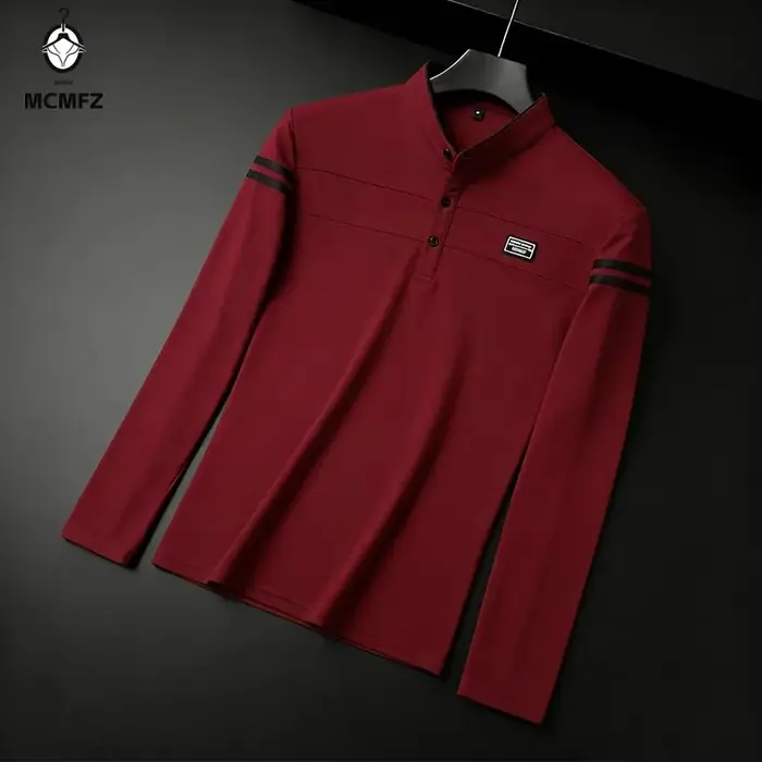 Polo à manches longues noir pour homme