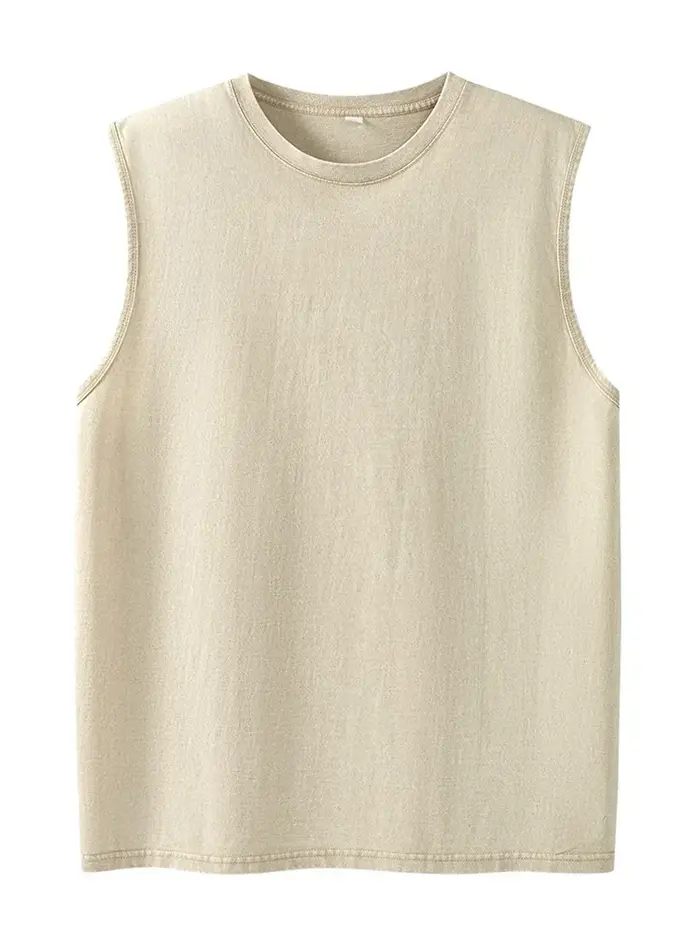 2025 été nouveau coton hommes lavé coton débardeurs Muscle Gym sans manches entraînement t-shirts co