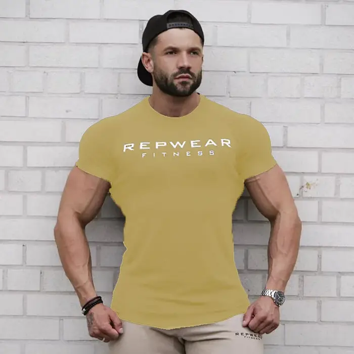 Hommes t-shirt chemises à manches courtes pour hommes musculation entraînement gymnase décontracté M