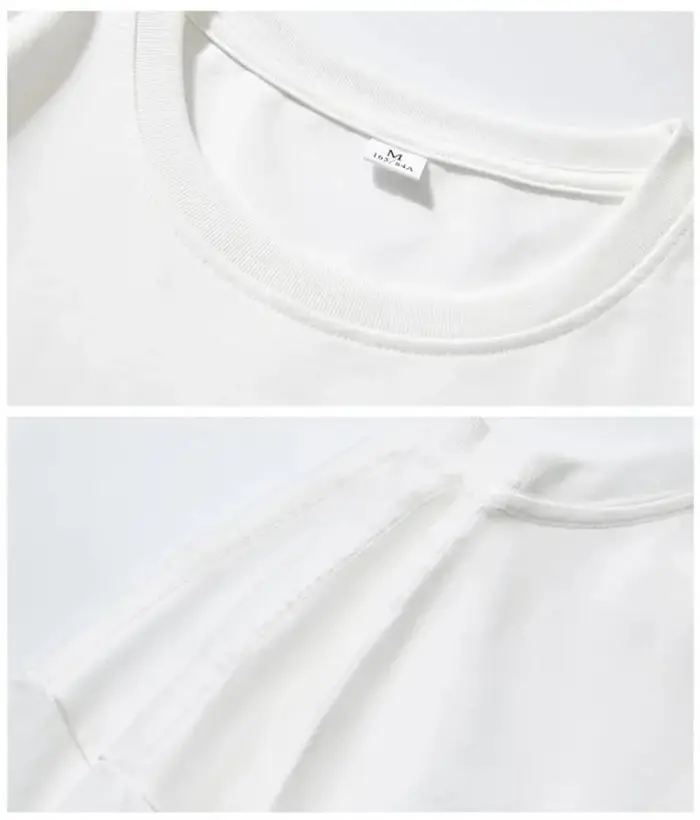 T-shirt décontracté d'été à col rond - Style rétro américain 100% coton pur respirant à manches courtes - Haut tendance