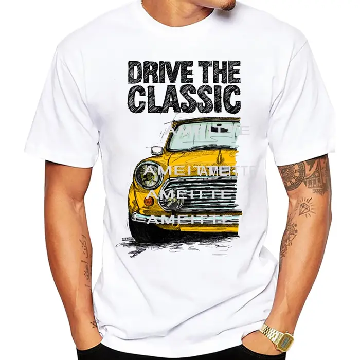 Conduire les minéraux classiques Cooper. T-Shirt nouvel été hommes à manches courtes voiture classique décontracté garçon t-shirts hauts
