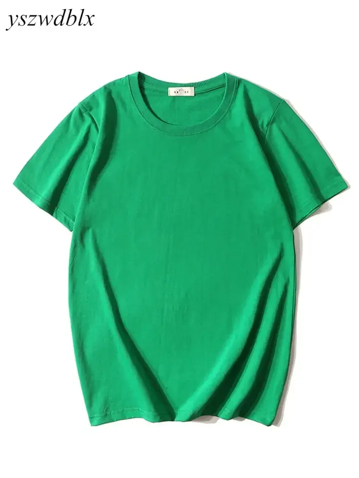 T-shirts YSZWDBLX pour femmes – Nouveauté été 2026 – Hauts décontractés à col rond en coton à manches courtes – Rouge