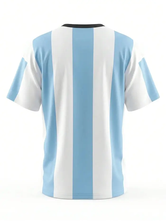 Maillots de football rétro # T-shirt ample rayé bleu et blanc à col en V