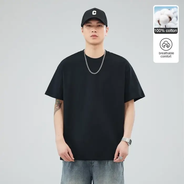Homme t-shirts 100% coton de haute qualité nouvelle marque d'été hauts classique plaine col rond man