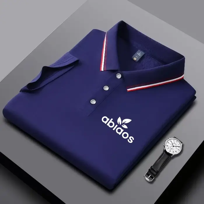 Polo noir pour homme avec imprimé « abiaos »