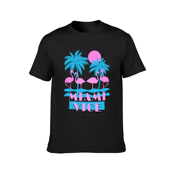 Miami Vice-Flamingo floride T-Shirt haut d'été vintage hommes t-shirts drôles