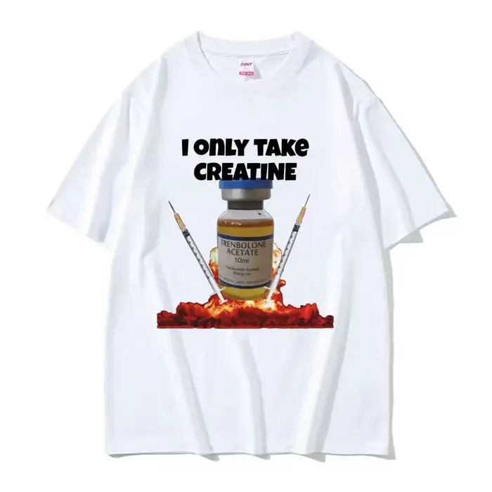 J'ai seul prendre la créatine drôle salle de sport Meme graphique T-shirts hommes surdimensionné haute qualité T-shirt