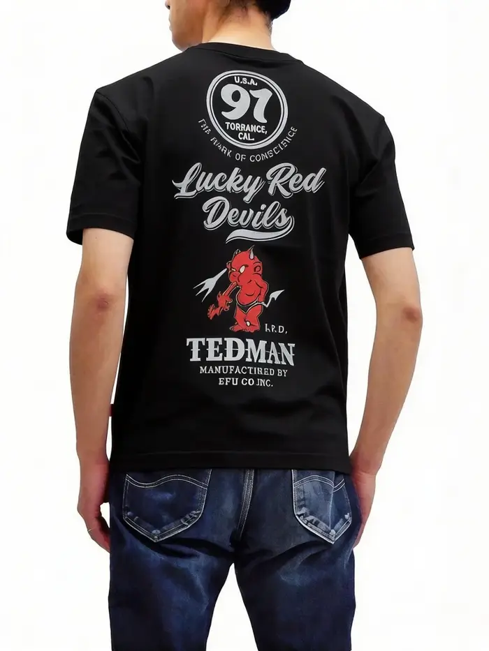 T-shirt Tedman TDSS-509 avec logo Tedman Design F-Shokai T-shirt à manches courtes pour homme Noir e