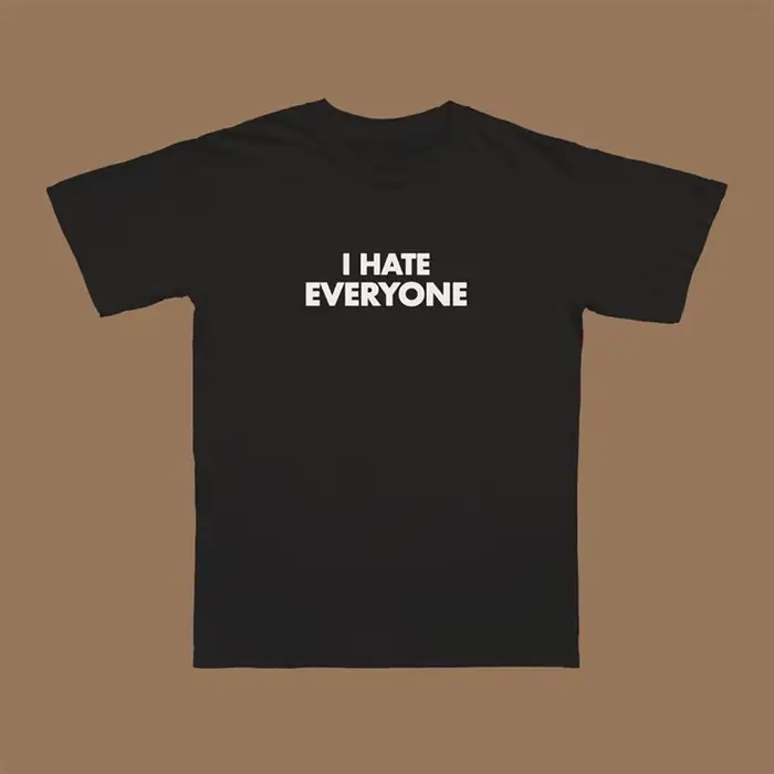 Je déteste tout le monde lettres rétro Harajuku Vintage surdimensionné t-shirt rue été à manches courtes décontracté