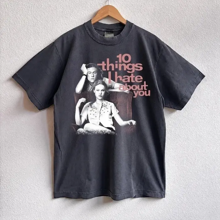 T-shirt « Ten Things I Hate About You », T-shirt rétro Heath Ledger, décontracté, ample, en pur coton, streetwear, vêtements vintage