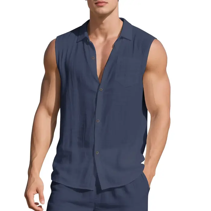 Chemise de plage ample en lin
