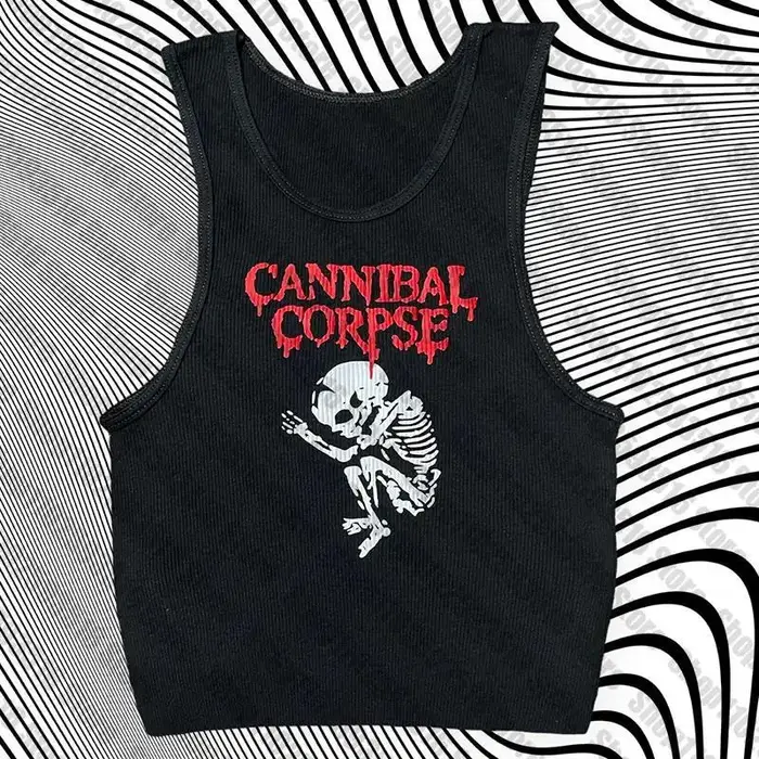 T-shirt sans manches pour femmes, Kawaii, y2k, esthétique, avec lettres graphiques, Grunge, squelett