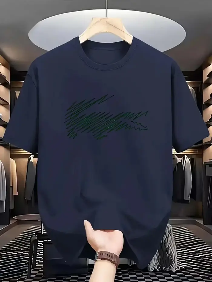 T-shirt classique en coton avec motif crocodile, tendance et luxueux, pour homme et femme, streetwea