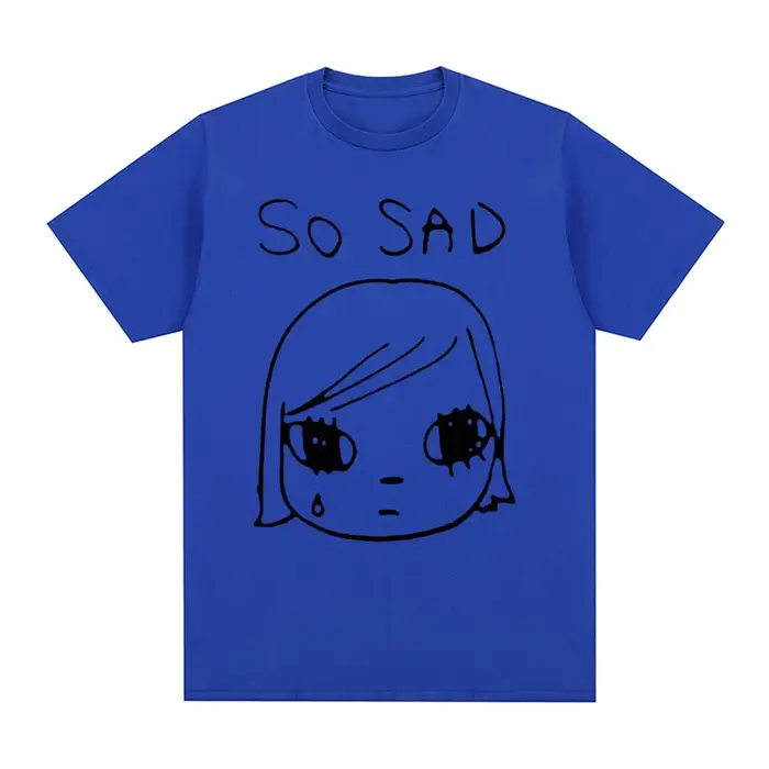 Yoshitomo Nara triste Vintage T-shirt japon fête coton hommes