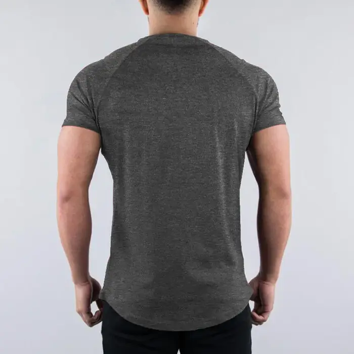 Hommes été maigre T-Shirt style décontracté à manches courtes t-shirt mâle gymnase Fitness Sport cou