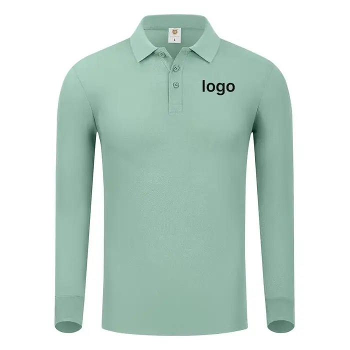 Polo uni à manches longues pour hommes et femmes