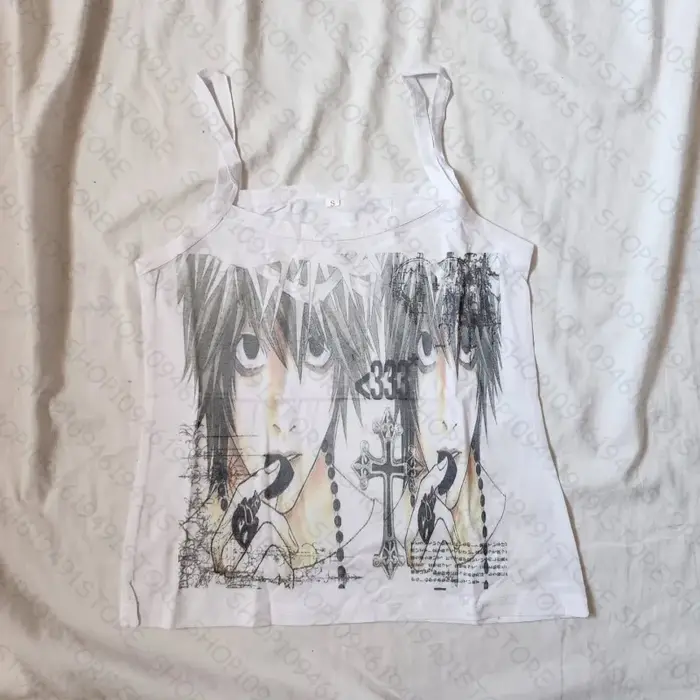 Vêtements féminins Grunge Goth Sexy Crop Tops pour femmes, hauts graphiques punk d'été, imprimés de 
