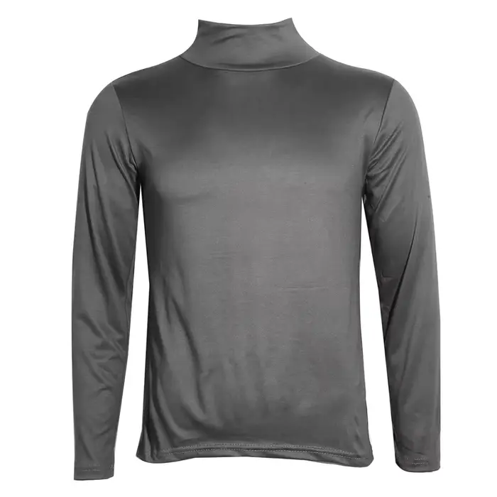 T-shirts à col haut pour hommes mode solide mince à manches longues T-shirt mâle