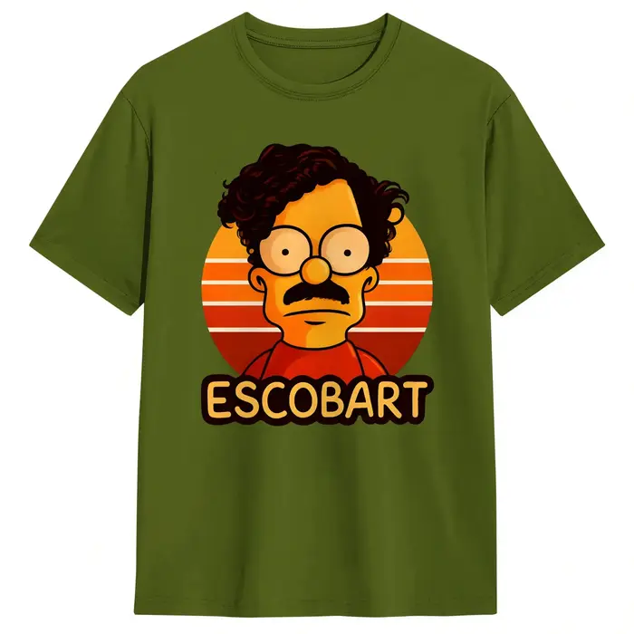Pablo Escobar bart simpson T-shirts en coton, t-shirts de plage, streetwear, T-shirt à manches courtes, col rond, motif Hip Hop