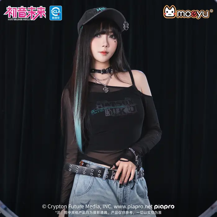 T-shirt en maille Moeyu Hatsune Miku pour femme