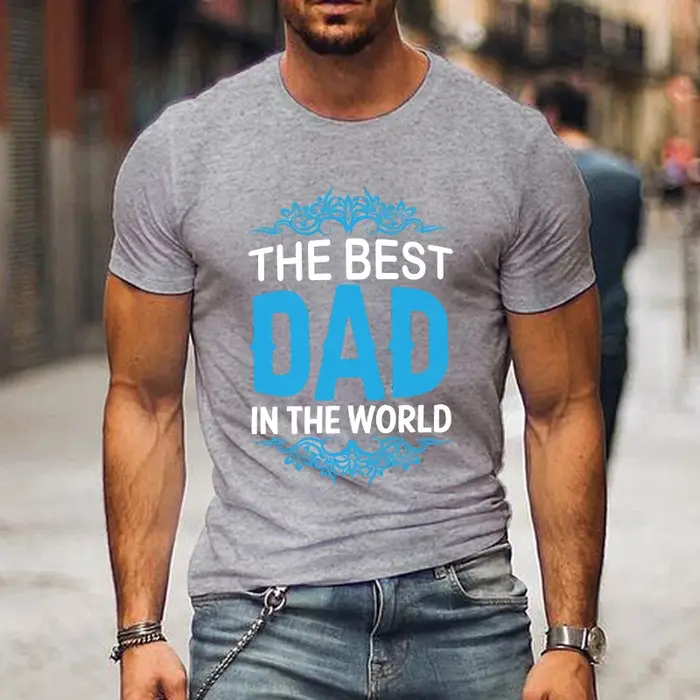 Chaud le meilleur papa du monde fête des pères graphique à manches courtes T-Shirts pour hommes chemises T-Shirt ample