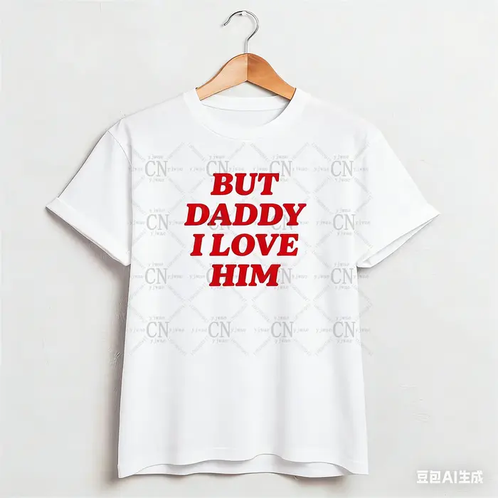 T-shirt décontracté Harry's avec imprimé graphique 'But Daddy I Love Him', à manches courtes, tendan
