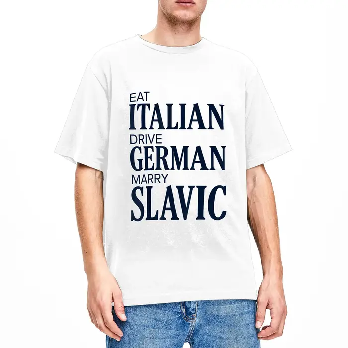 T-shirt pour hommes avec citation drôle « Manger italien