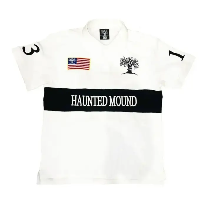 T-shirt Polo Rouge Brodé Racing Haunted Mound