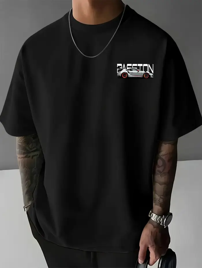 T-shirt d'été pour homme avec imprimé motif Racing haut de gamme