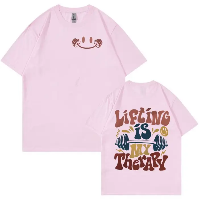 Le levage est ma époque de thérapie drôle Meme T-shirt hommes femmes été Harajuku mode T-shirts Vintage col rond