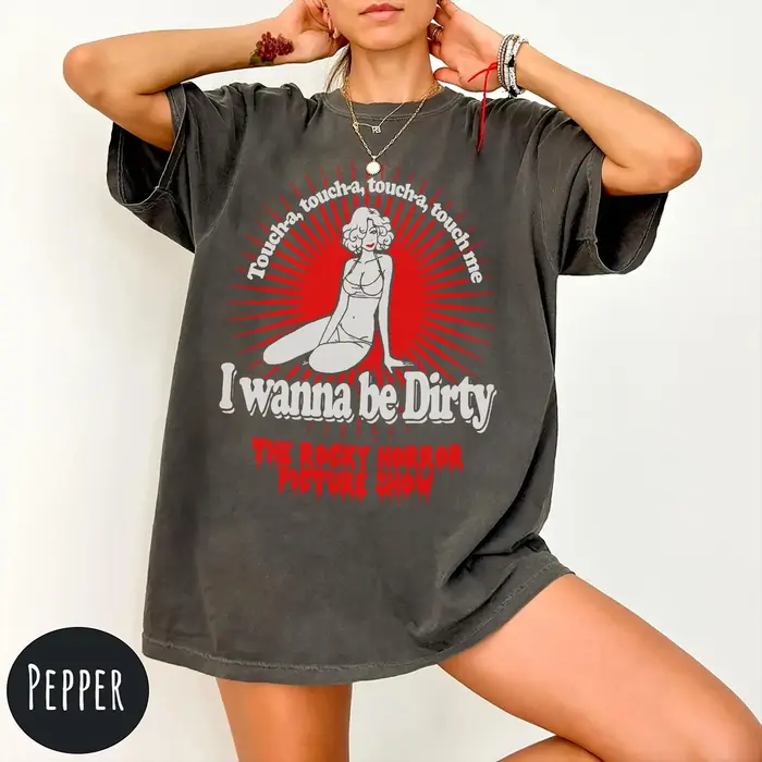T-shirt vintage pour femme Rocky Horror Picture Show en pur coton respirant à manches courtes