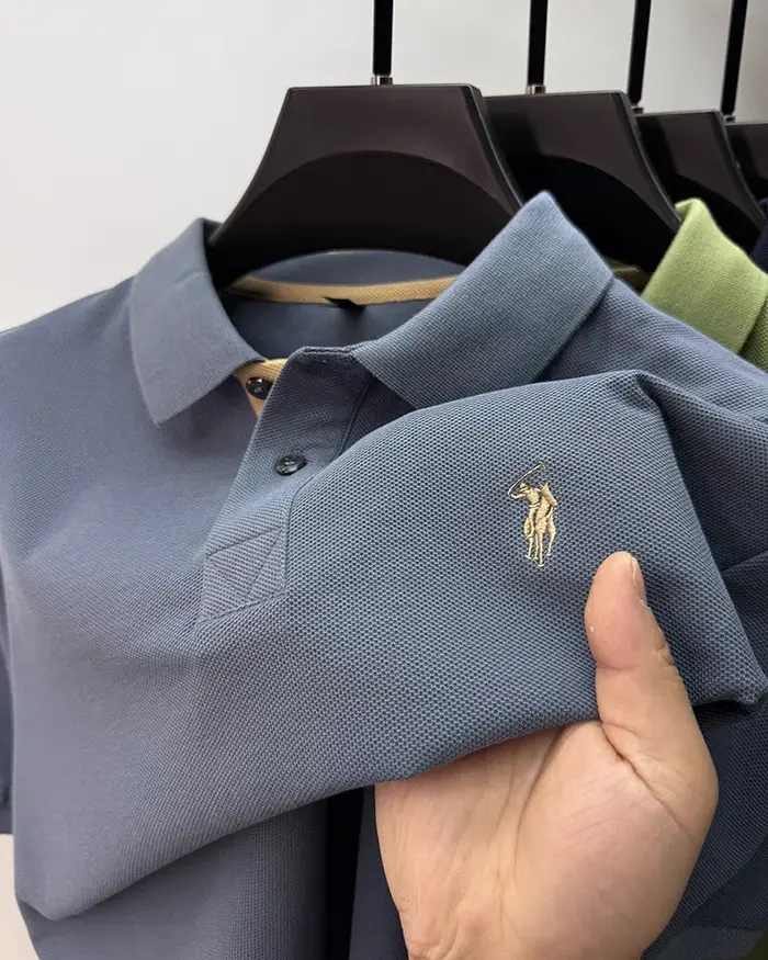 Marque de luxe 100% coton manches courtes polo shirt été nouvelles tendances poney exquis brodé t
