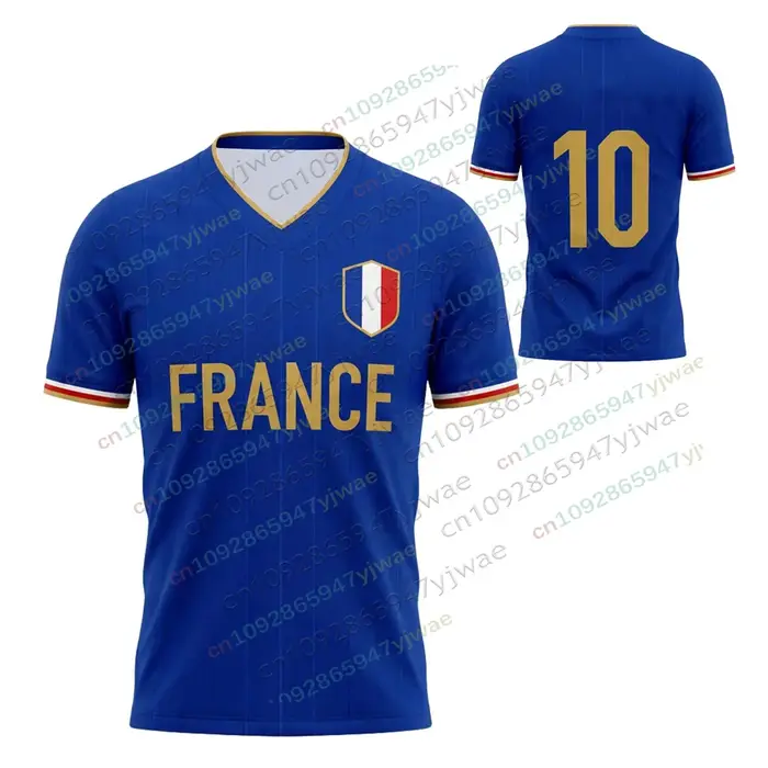 Maillot de Foot France 2026 Édition Fan Mbappé N°10 T-shirt de Football Respirant Séchage Rapide Vêtement de Sport Été Homme Femme Haut