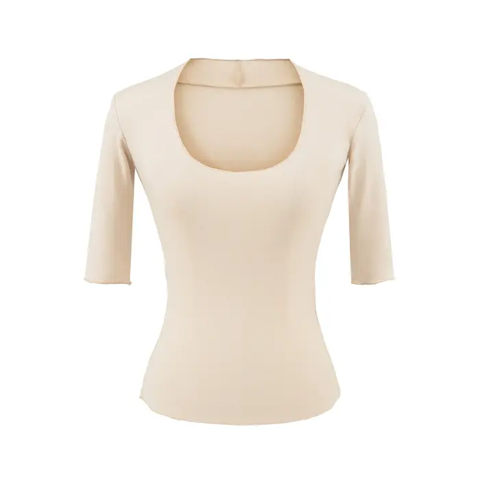 T-shirt à manches longues en coton et élasthanne pour femme