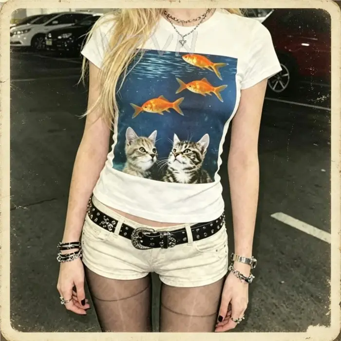 T-shirts et hauts imprimés rétro Emo Girls