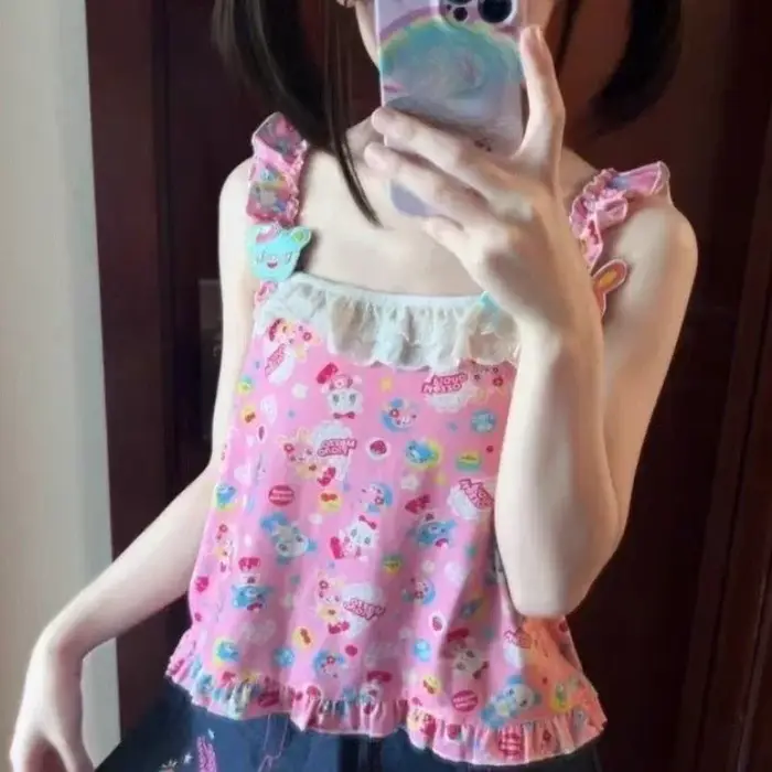 Débardeur japonais Kawaii Lolita pour femmes