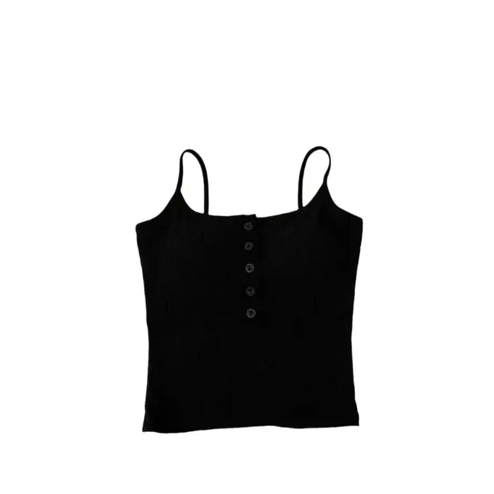 Camisole tricotée pour femmes, haut à la mode INS Hip Hop, Slim, débardeur court, bouton de Niche, h