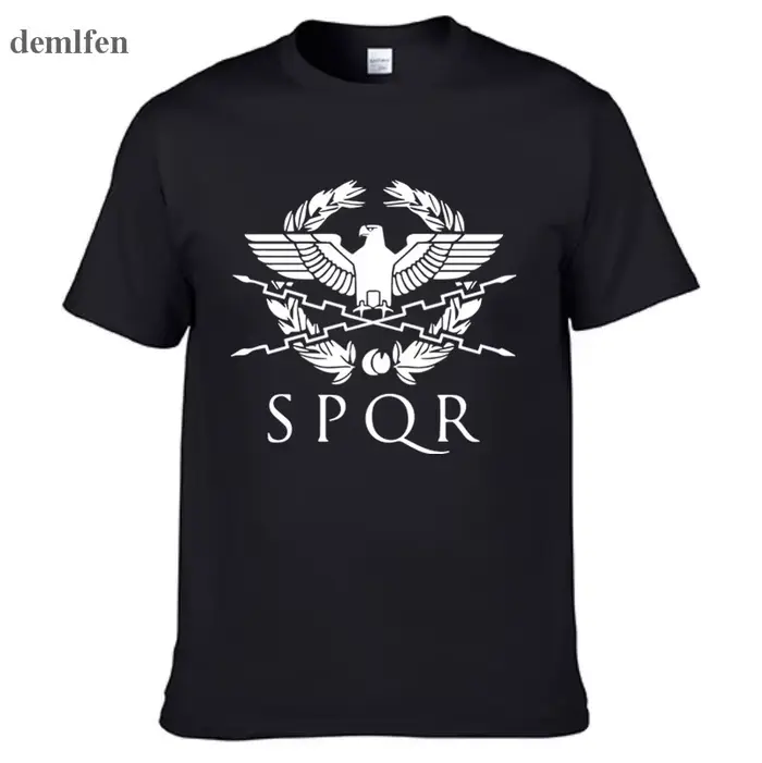SPQR gladiateur romain impérial aigle d'or T-Shirt hommes décontracté court col rond