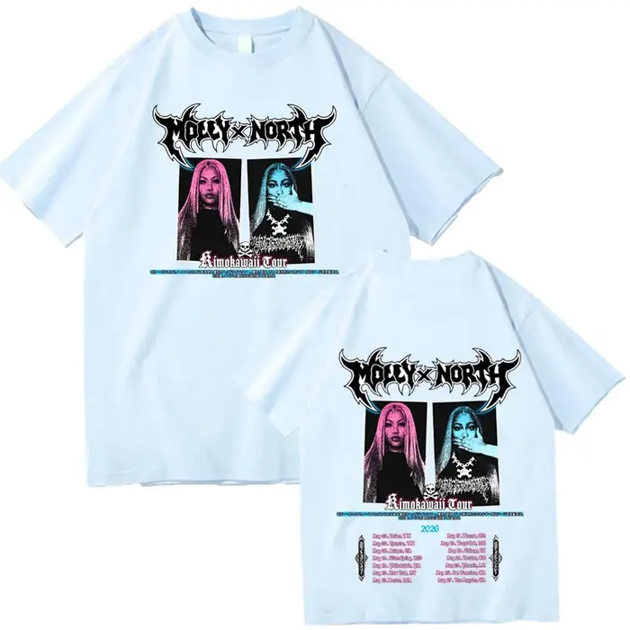 T-shirt North West Molly Santana Kimokawaii Tour pour homme et femme, chemise décontractée à manches courtes et col rond, style Harajuku