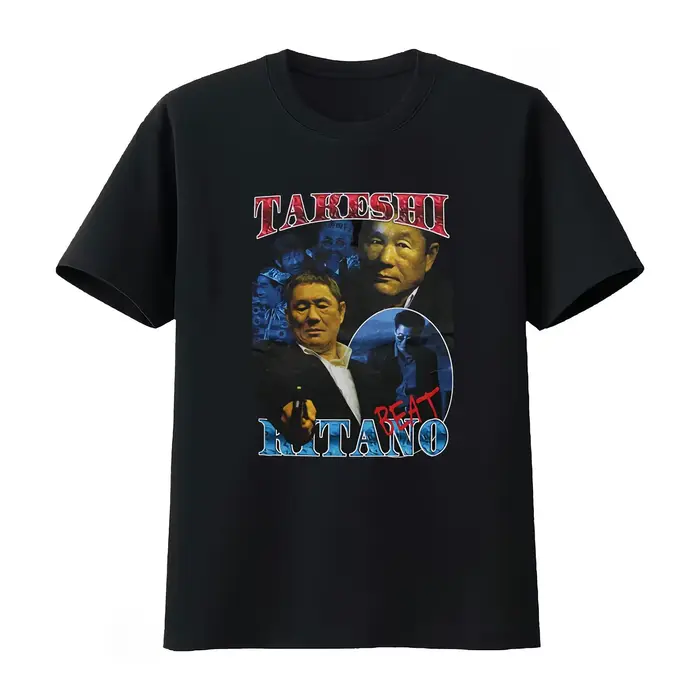 T-shirt promotionnel original Takeshi Kitano Movie Outrage, design rétro imprimé, thème film classiq