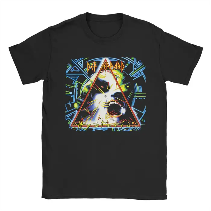 T-Shirt Def Leppard Hysteria pour hommes, décontracté, en pur coton, col rond, manches courtes, vête