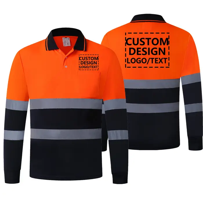 Polo de sécurité personnalisé avec logo orange