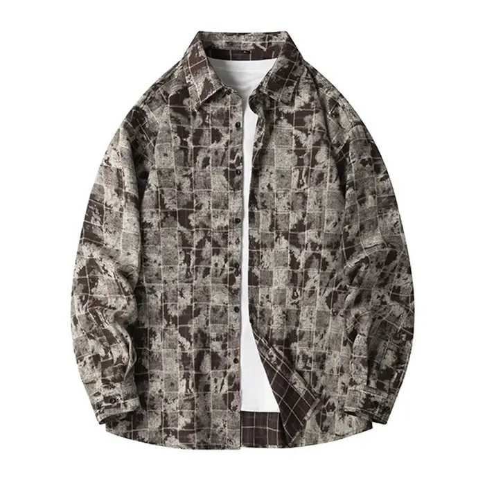 Chemise à col à revers rétro pour hommes