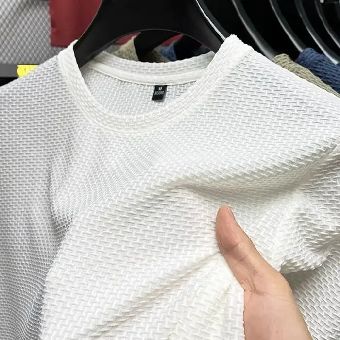 T-shirt à manches courtes en maille de bambou pour hommes