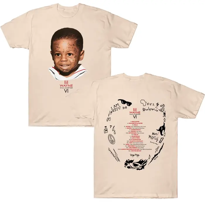 Rappeur Lil Wayne Tha Carter VI T-shirt graphique homme Hip Hop Vintage gothique